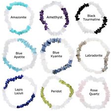 CHARGED Rainbow Moonstone Crystal Chip Combo Stretchy Bracelets - 9 Choices picture
