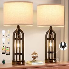 Table Lamp for Living Room - Lamps Set of 2 with USB C+A & Outlet, A. Beige  picture