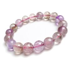 Natural Super Seven 7 Lepidocrocite Melody Stone Beads Bracelet 12mm AAAA picture