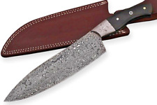 Custom Made Damascus Steel Chef Knife With Wenge Wood Handle picture