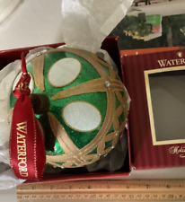 WATERFORD HOLIDAY HEIRLOOM GREEN/GOLD/WHITE/SWAROVSKI ORNAMENT (70.5.30) picture