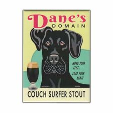 Retro Pets Magnet, Dane's Domain Stout, Great Dane Dog (Black), 2.5
