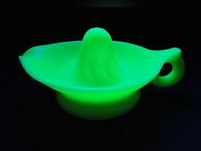 Uranium Glass White McKee Citrus Reamer with Thumb Rest Looped Handle picture