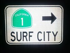 SURF CITY HWY 1 route road sign - DOT - California Hwy 1, Huntington Beach picture