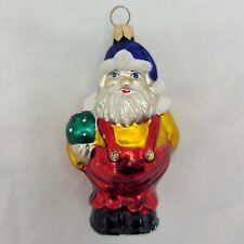 Vtg Blown Glass Santa Christmas Tree Ornament Handmade Collectible Poland picture