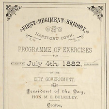 4th July 1882 1st Regiment Armory Hartford CT Military Program Morgan Bulkeley picture