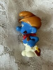 Vintage Sepp Signed Cowboy Smurf Blue Figure Pin Enamel On Metal Cute picture