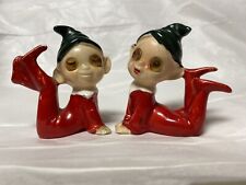 Vintage Winking/Lenticular Eyed Christmas Pixie Pair Made In Japan picture