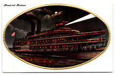 Postcard 1910 Steamship Hendrick Hudson Night Scene Moonlight Embossed A12 picture