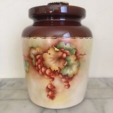 McCoy USA Cookie Jar 178 Grapes Harvest Colors Brown Lid 9 Inches Art By Weiss picture