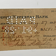 1928 The Tarrytown National Bank Checks Cashed New York August 27 ‘28 Punched picture