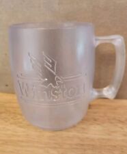 Vintage 90's Winston Cigarettes Plastic Coffee Mug - Clear -Promotional Item... picture