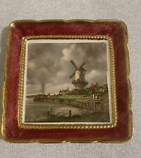VTG Sandland Ware England John Constable Red Trinket Dish#1232 Windmill @ Wijk picture