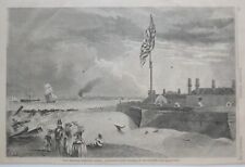 Original 1860 Antique Engraving FORT MOULTRIE Charleston Harbor South Carolina picture