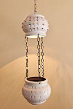 Vintage MCM Kron Hanging Swag Pendant Ceramic Lamp Planter picture
