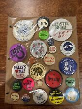 Random Vintage Pin-back Buttons/pins Lot #28 Protected In Sheet picture