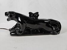 Vintage MCM Mid-Century BLACK PANTHER Television Lamp Pottery Planter picture