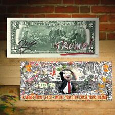 DONALD J TRUMP * Money and Dreams * Official $2 U.S. Bill - HAND-SIGNED by Rency picture