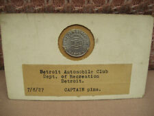 1927 SC Detroit Automobile Club Captain Dept. Rec. Medal Blank Sales Record Card picture