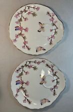 2 DELIGHTFUL ROYAL TUSCAN BUTTERFLIES SNACK SAUCERS picture