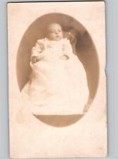 c1910 Cute Adorable Baby White Dress Hidden Mother? RPPC Real Photo Postcard picture