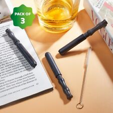 ( Pack of 3 ) Metal One Hitter Pipe Dugout Smoking Tobacco Pipe Cigarette Brush picture