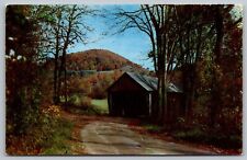Vermont Covered Bridge Autumn White River East Central Country Road VNG Postcard picture