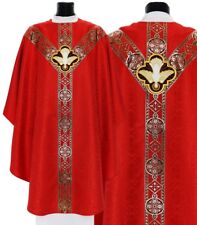 Red Semi Gothic Chasuble with stole 