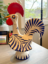 NICE Vintage Hand Painted Rooster Portugal Porcelain Blue Red Yellow White picture