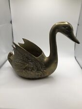 Vintage Brass Swan Planter 7