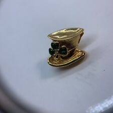 Avon Gold Toned Hat with Green Clover  Lapel Pin picture