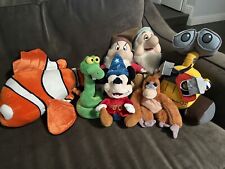 Disney Plush Lot Of Nemo,Grumpy,Sleepy, Fantasia Mickey, King Louie, Kaa, Wall-e picture