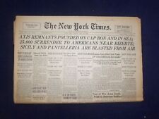 1943 MAY 11 NEW YORK TIMES -AXIS REMNANTS POUNDED ON CAP BON AND IN SEA- NP 6536 picture