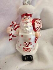 RAZ Imports Glass Ornament - Santa Chef w/Candy Cane and Lollipop Item 4152883 picture