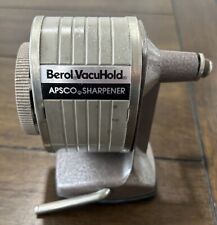 Berol VacuHold Pencil Sharpener Vacuum Suction Mount 6 Hole Hand Crank Vintage picture