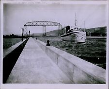 LG873 1957 Original Photo HISTORIC DULUTH MINNESOTA Ship Canal Aerial Bridge picture