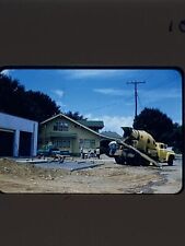 1958 Original 35mm Slide Newark Cement Truck Men Laying Cement Chevy Kodachrome picture