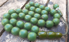 Antique Green Faturan Bakelite Islamic Rossary Prayer 33 Beads 54,5gr 1940's Old picture
