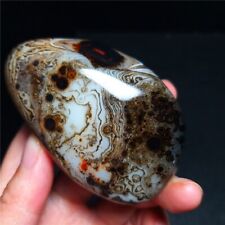 TOP 112G Natural Polished Silk Banded Lace Agate Crystal Stone Madagascar QC215 picture