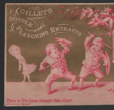 GILLET'S DOUBLE FLAVORING EXTRACTS TRADE CARD,  SWORD FIGHT OVER A LADY  V243 picture