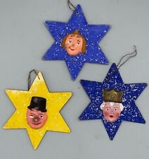 Antique German Cardboard Star w 3D Face Christmas Ornament Max Moritz - PICK ONE picture