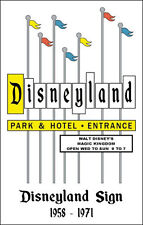 Disneyland Sign 11X17 Poster 1958- 1971 Marquee Entrance Disney picture
