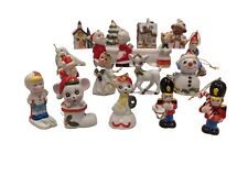 RARE VTG 18pc Giftco Christmas Ornaments Porcelain Set 3.25