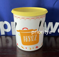 Tupperware Arroz Rice One Touch Canister 12 Cup Easy Open Yellow Seal New picture