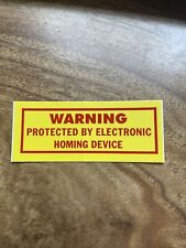 90s Warning Protected Homing Device Helmet Decal STICKER Vtg 3” Window Bumper picture