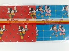 New Old Stock Vintage Disney Mickey Mouse Gift Wrap Wrapping Paper Sheets  picture
