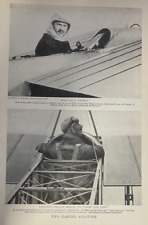 1913 Vintage Magazine Illustration Aviators Roland Garros & Adolphe Pegoud picture