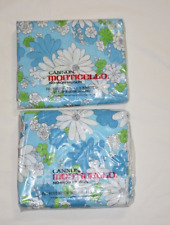 Vtg RETRO NOS Cannon Monticello Blue Blossom Festival Full Fitted & Flat Sheets picture