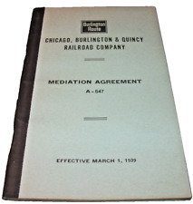 MARCH 1939 CB&Q CHICAGO, BURLINGTON & QUINCY TRAINMEN MEDIATION AGREEMENT picture