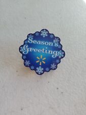 Walmart Lapel Pin Seasons Greetings Snowflakes Snow Spark Holiday Pinback  picture